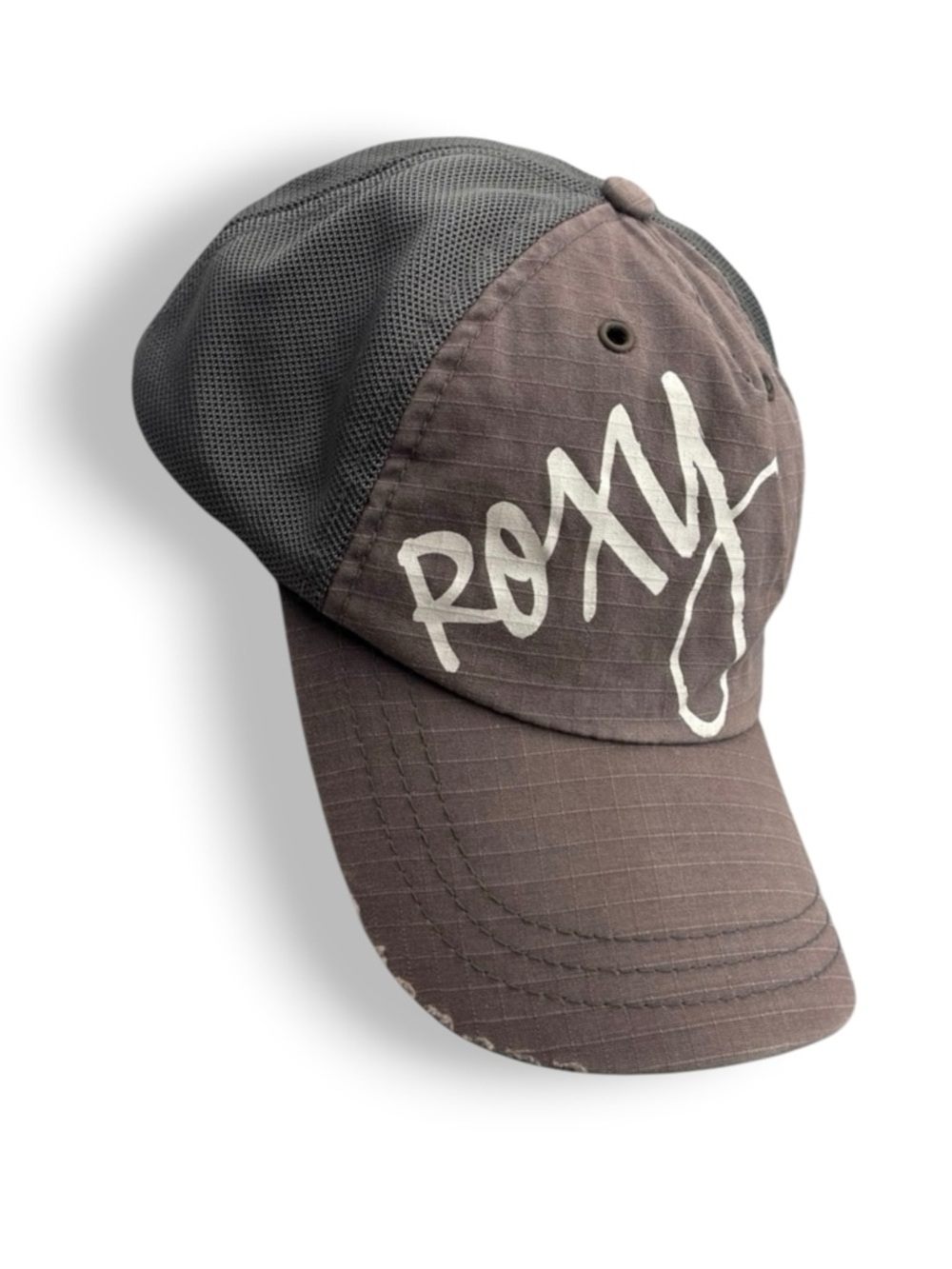 Roxy Women's Adjustable Snapback Grey Green Mesh Back Baseball Cap Surfer Coast